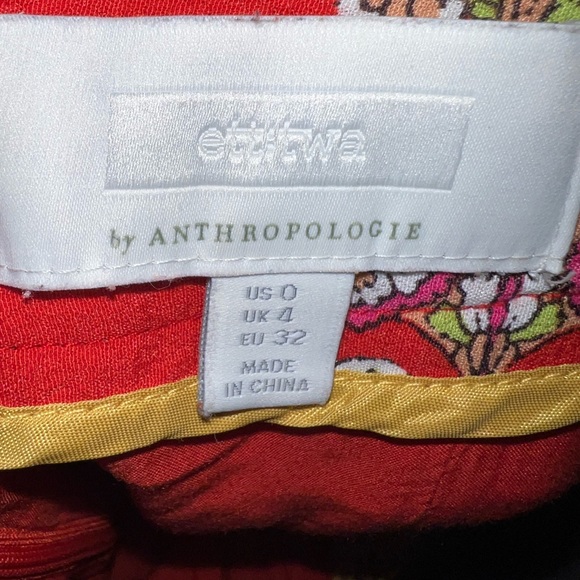 Anthropologie Manon Pants Red Paisley Size 0 - Picture 4 of 9